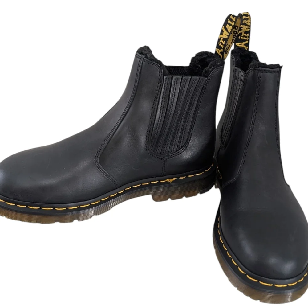 2976 Dr. Martens Wintergrip Leather Chelsea Black Boots .Men Size 8..Ladies Sz 9 - Picture 5 of 9